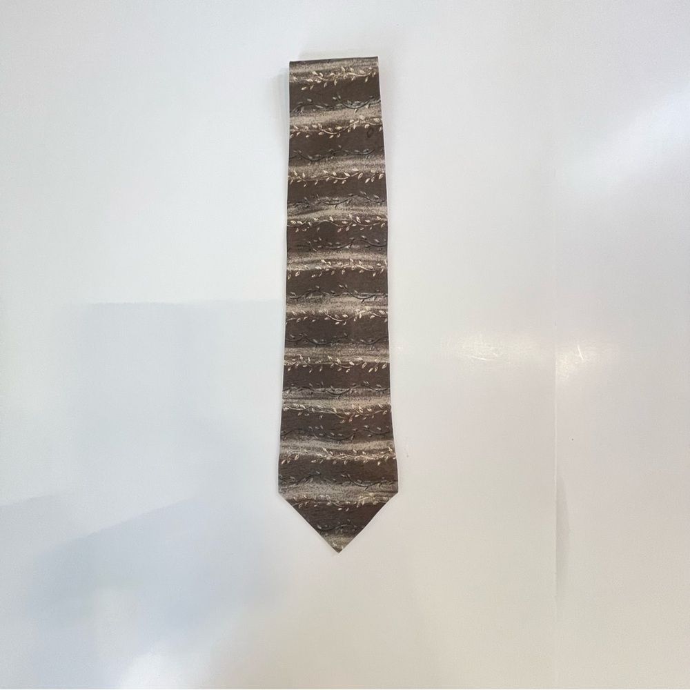 Claiborne Brown and Cream Striped Men’s Tie